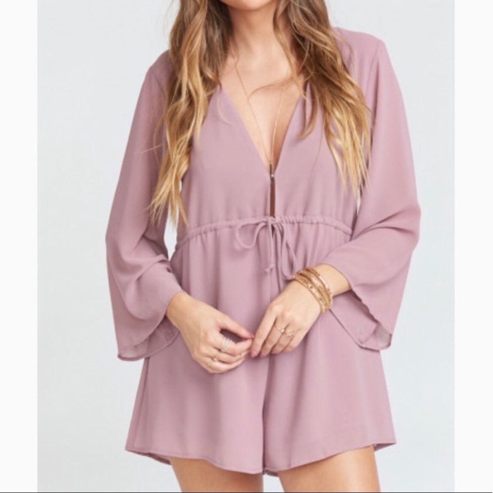 Show Me Your MuMu Rocky Romper Dusty Blush- L